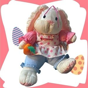 Vintage International Silver Co Easter Bunny Stuffed Animal Plush nylon cute